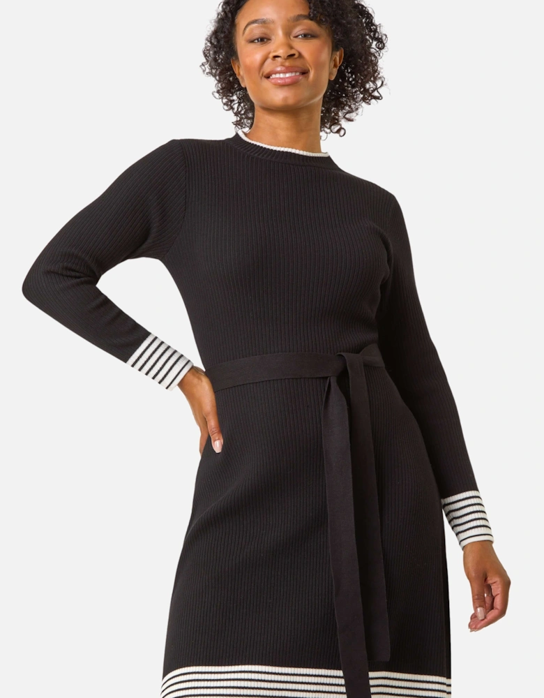Petite Stripe Knitted Midi Dress