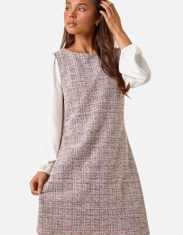 Petite Boucle Contrast Sleeve Dress