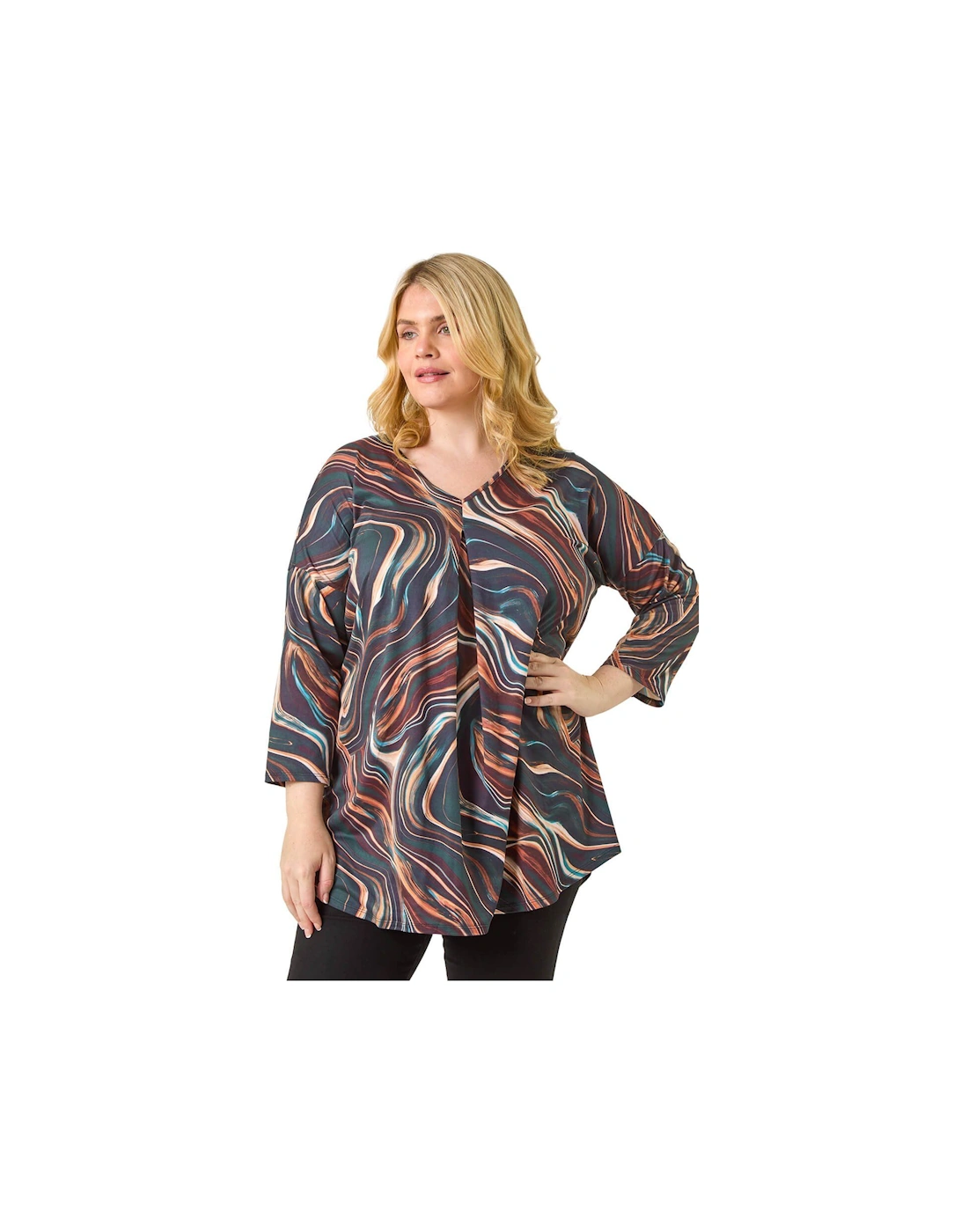 Curve V-Neck Pleat Front Tunic, 2 of 1
