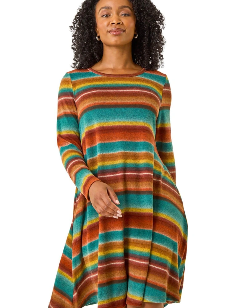 Petite Stripe A-Line Dress