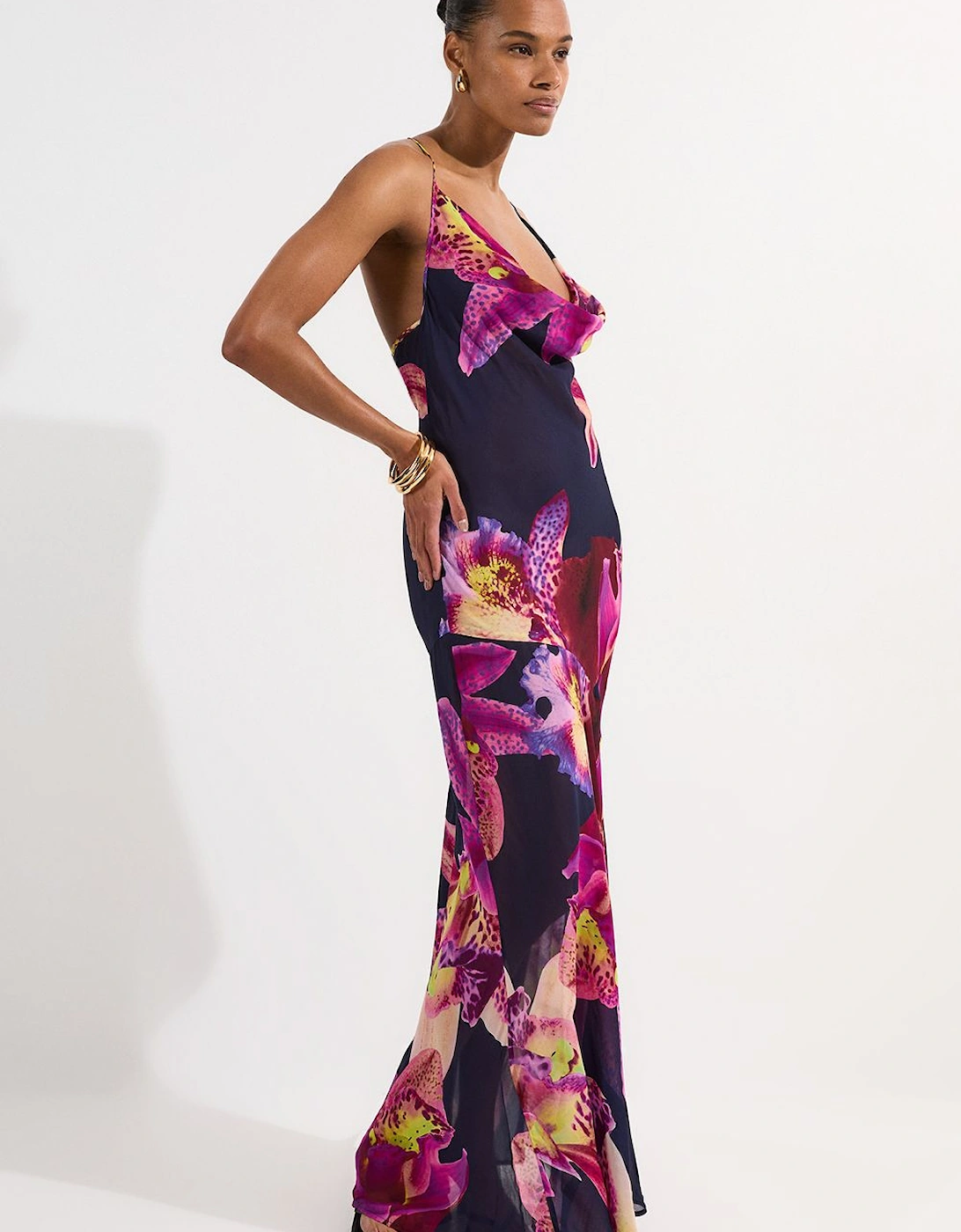 Beach Viscose Georgette Photographic Floral Beach Slip Dress, 2 of 1