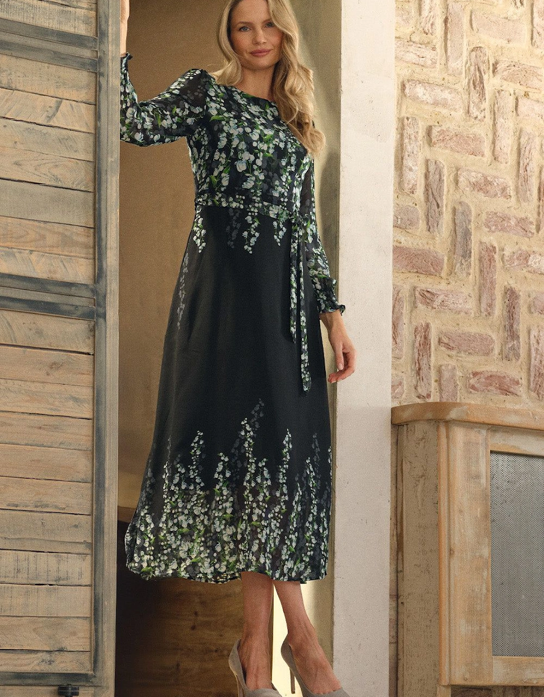 Floral Long Sleeve Chiffon Maxi Dress, 2 of 1