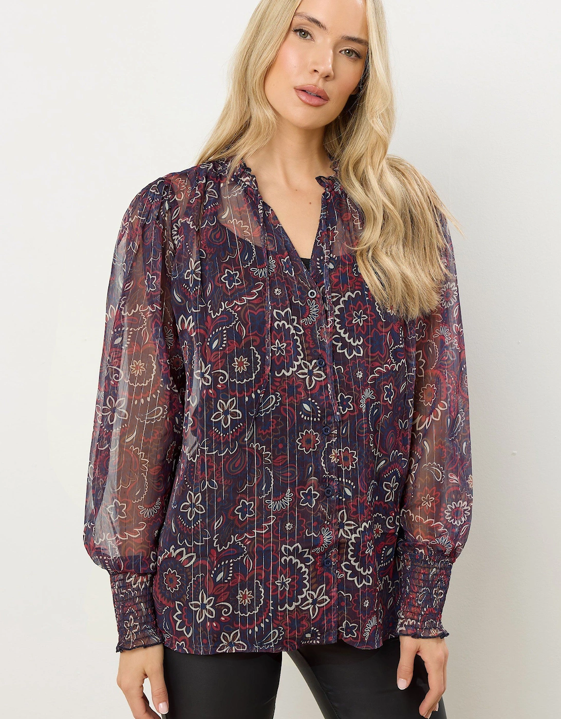 Tall Paisley Frill Neck Blouse, 2 of 1