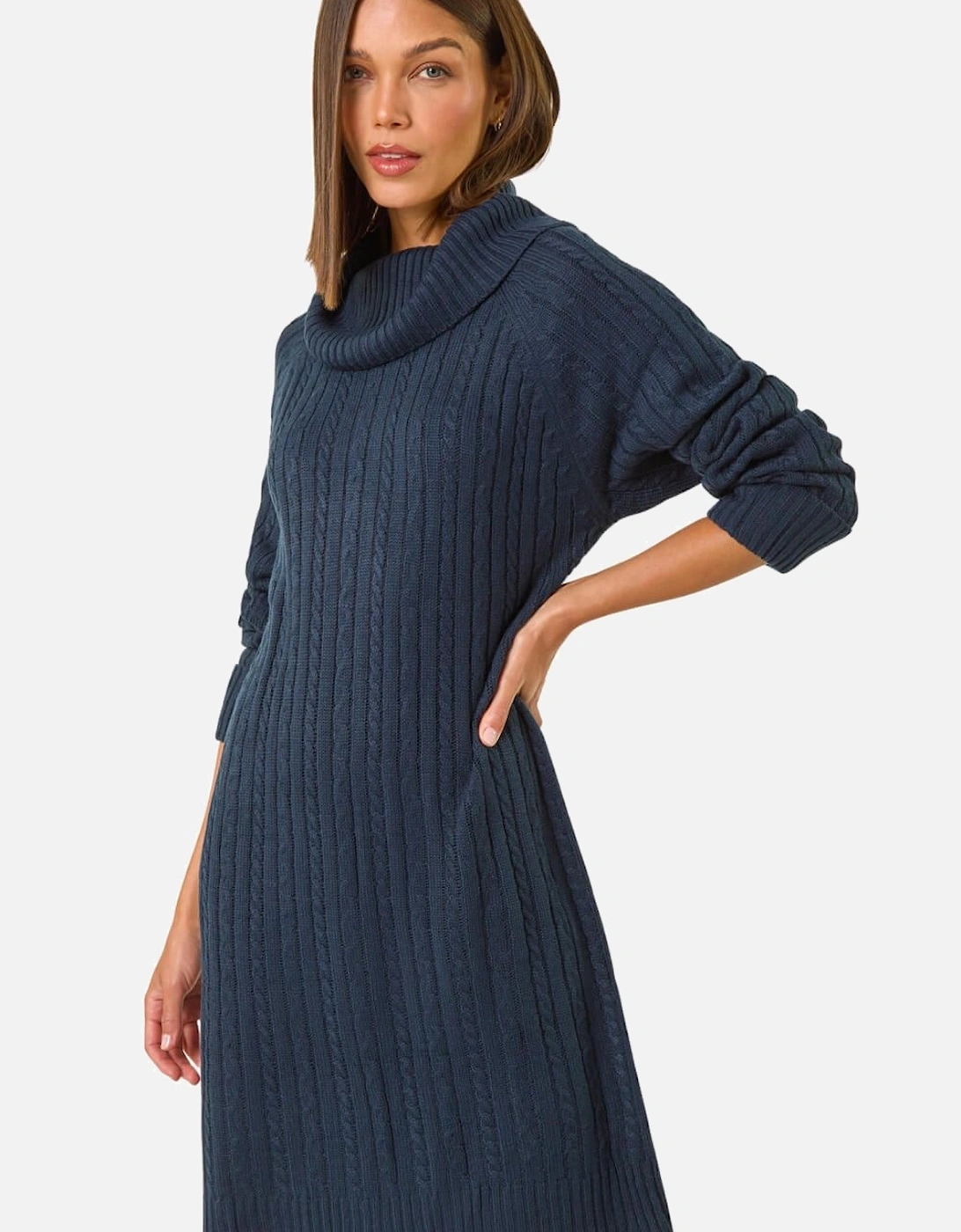 Roll Neck Knitted Jumper Dress, 2 of 1