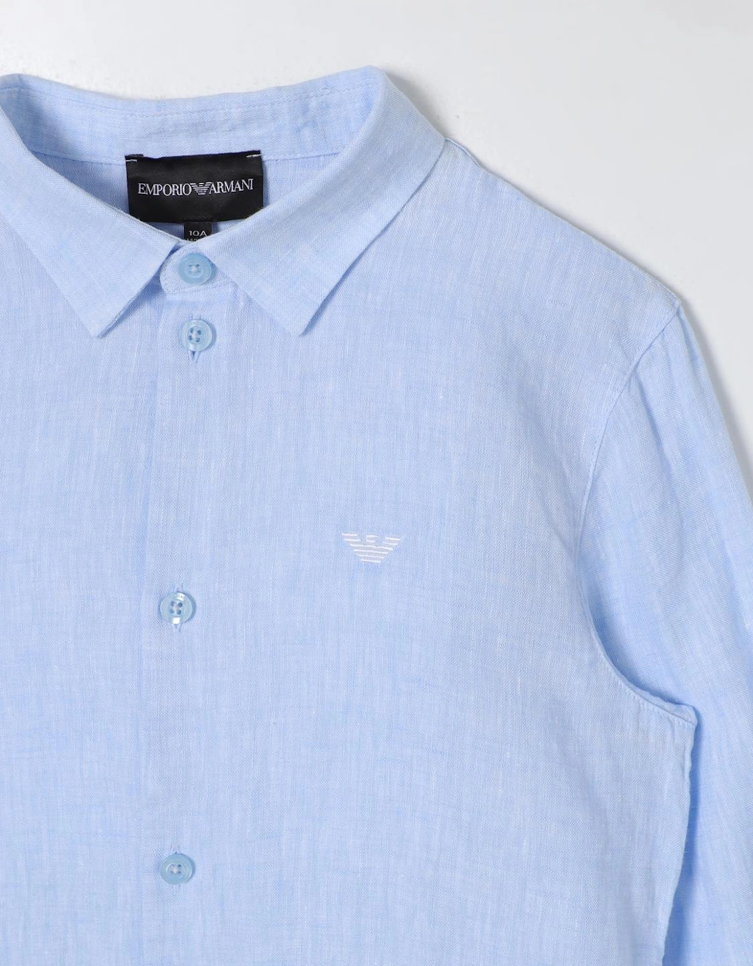 Essential Solid Pattern Woven Shirt with Classic Collar and Long Sleeves