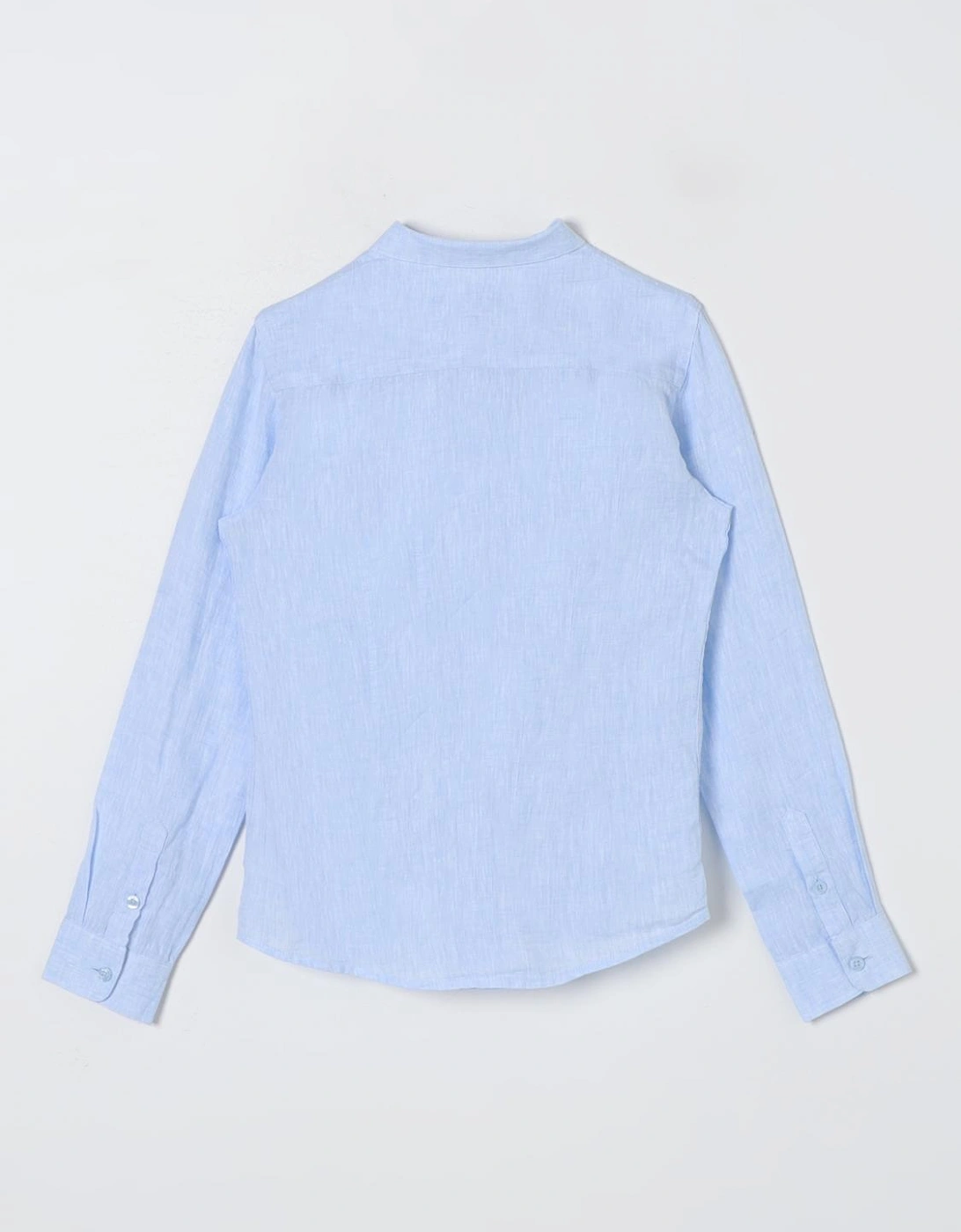 Essential Solid Pattern Woven Shirt with Classic Collar and Long Sleeves