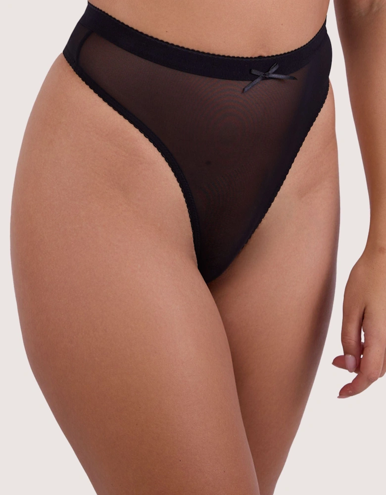 Josie Black Mesh 'High Waist Thong'