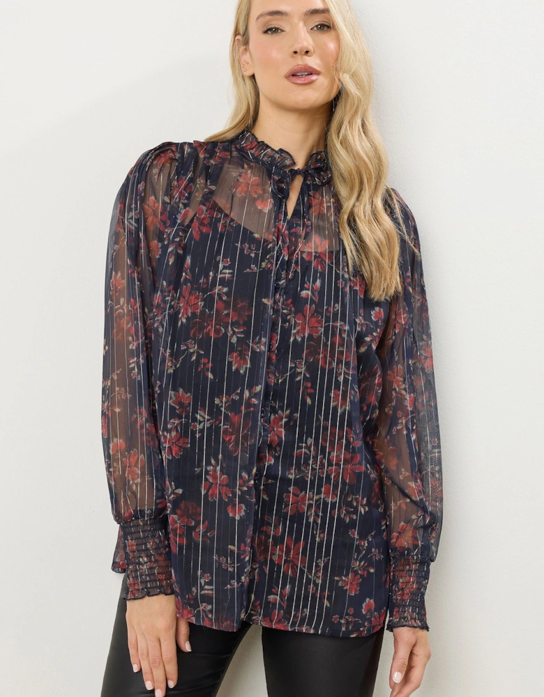 Tall Floral Frill Neck Blouse