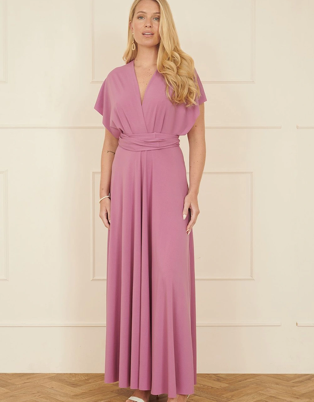 Pink Jersey Stretch Multiway Midi Dress, 2 of 1