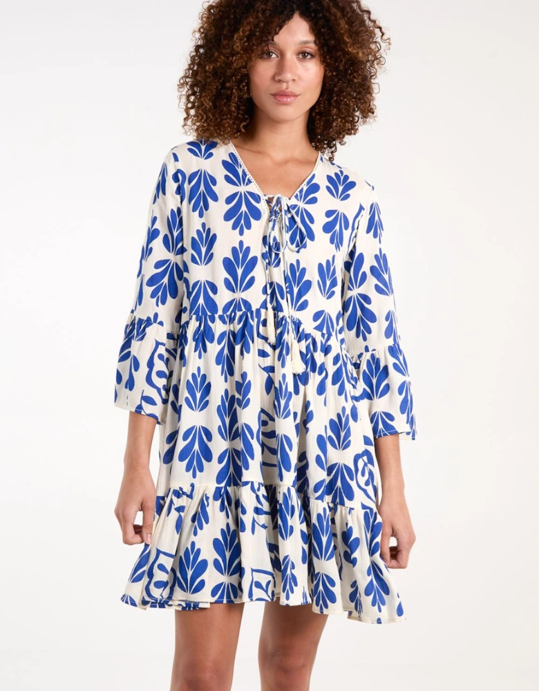 Tie Front Smock Dress