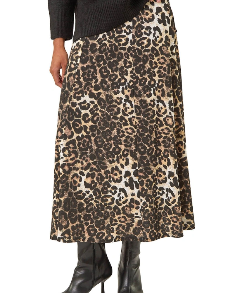 Animal Print Midi Skirt