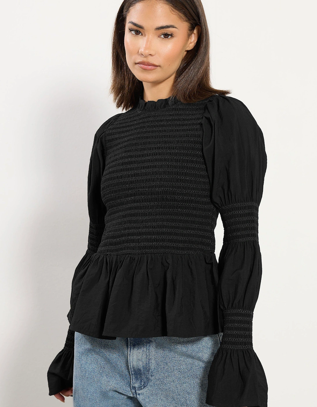 Petite Shirred Smock Top, 2 of 1