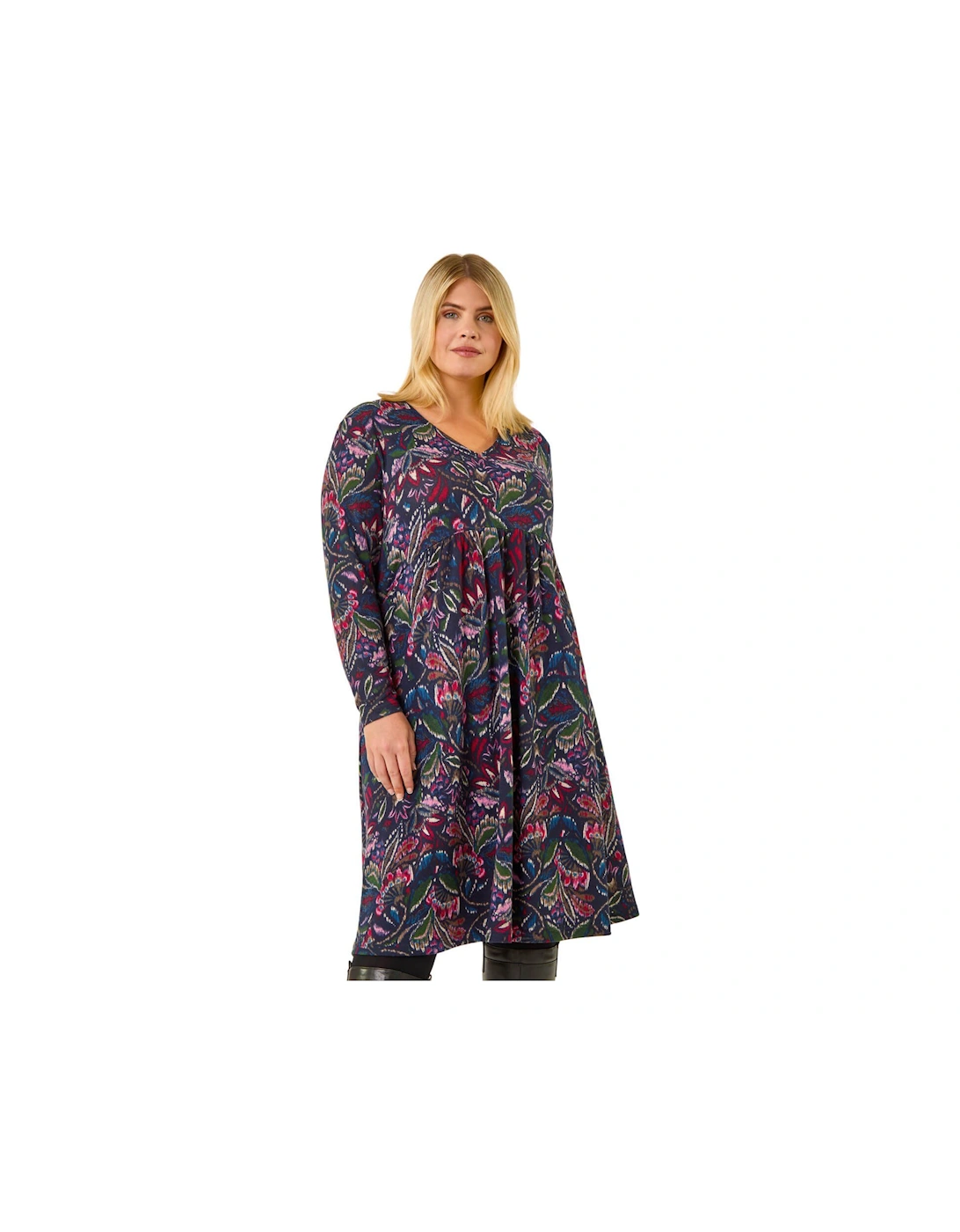 Paisley Soft Stretch V-Neck Dress, 2 of 1