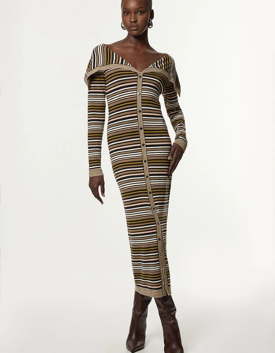 Archive Collection - Wide Collar Knitted Dress, 2 of 1