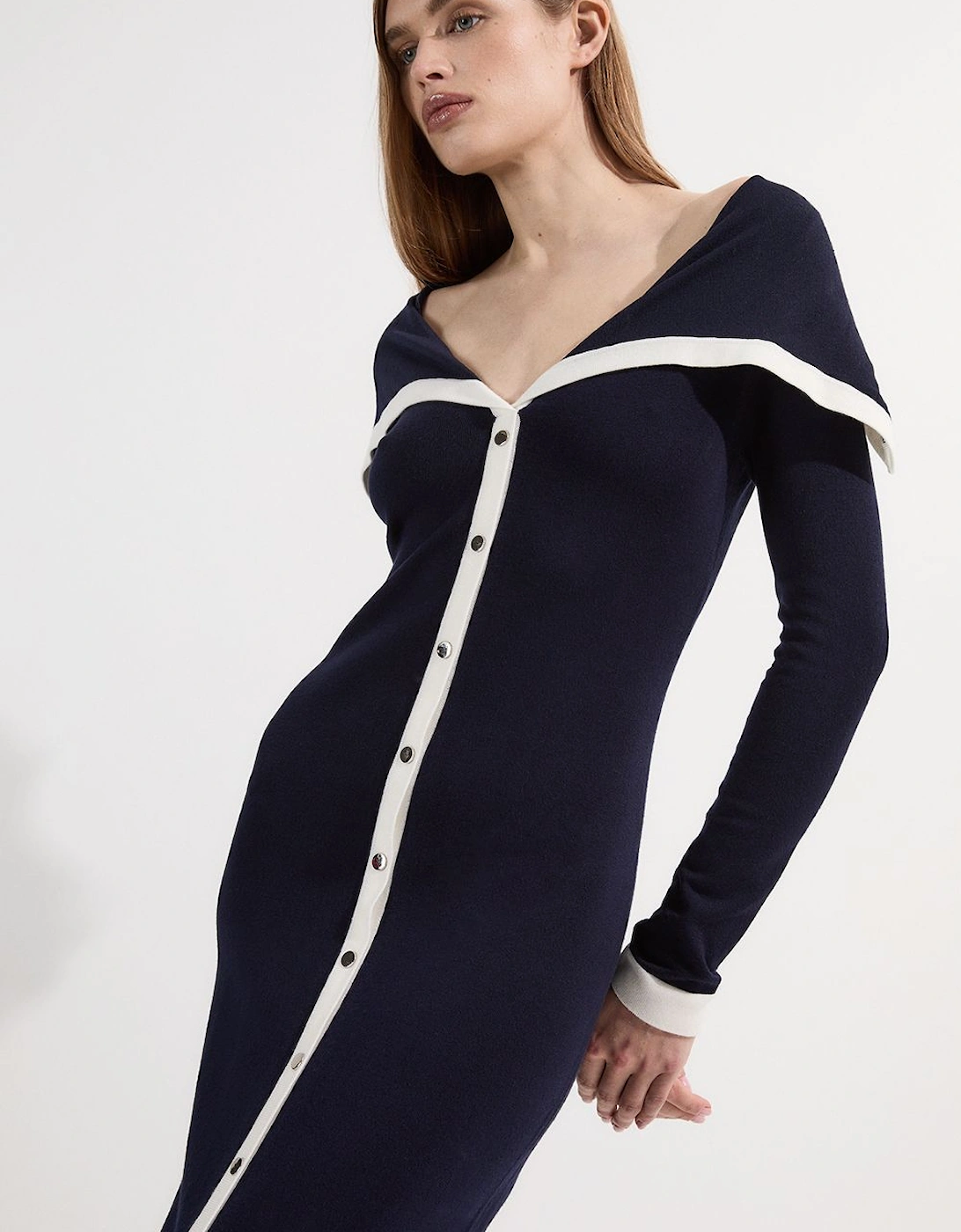 Archive Collection - Wide Collar Knitted Dress, 2 of 1