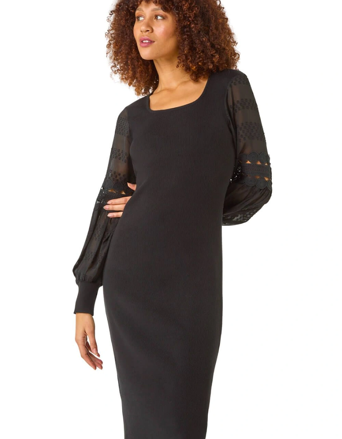 Lace Sleeve Knitted Dress, 2 of 1