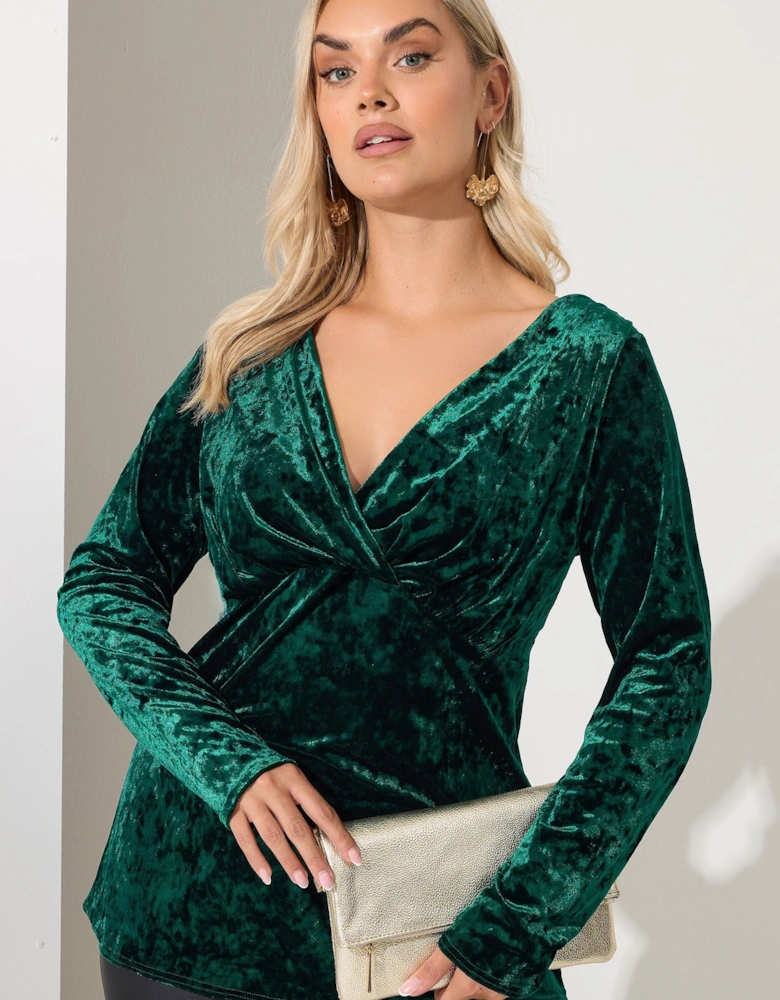 Velvet Wrap Top