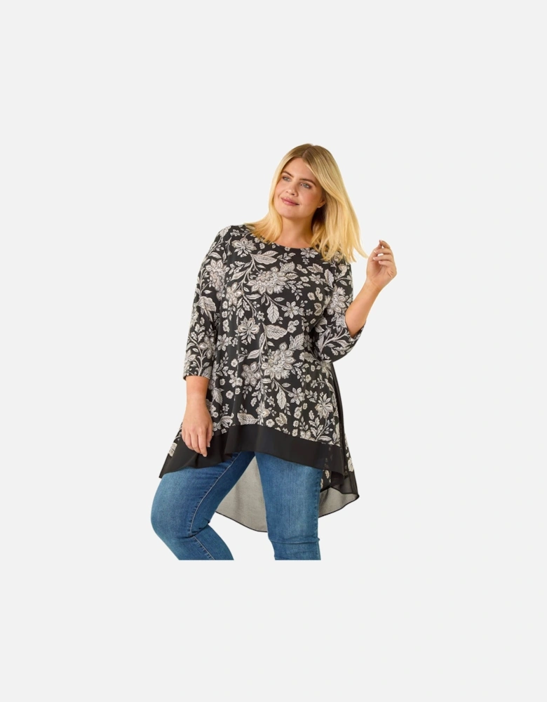 Curve Floral High Low Top