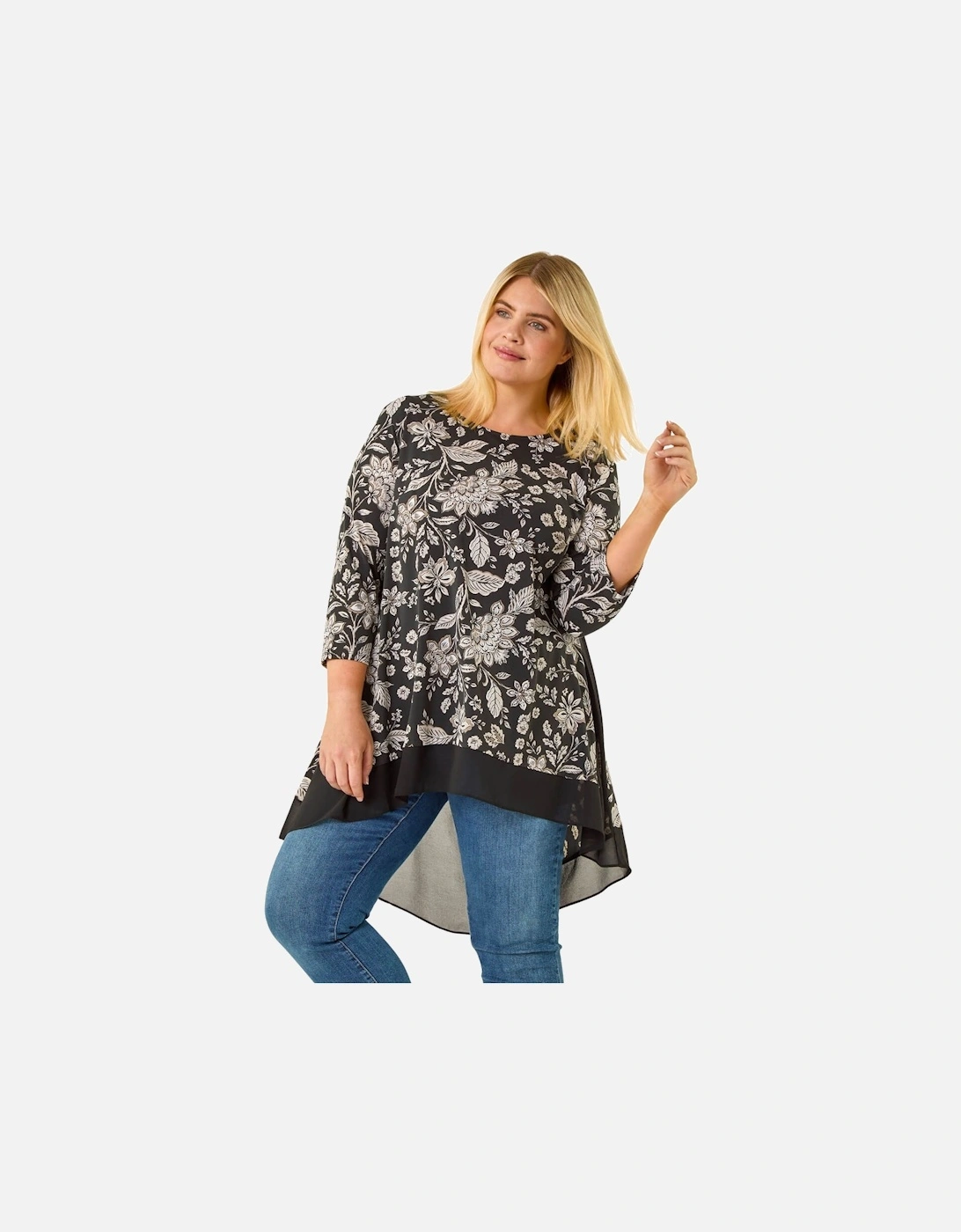 Curve Floral High Low Top, 2 of 1