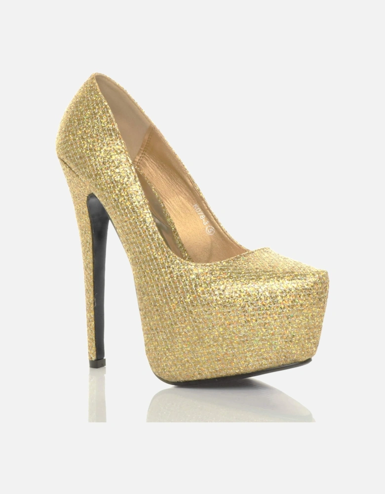 High  Heel Platform  Court Shoes