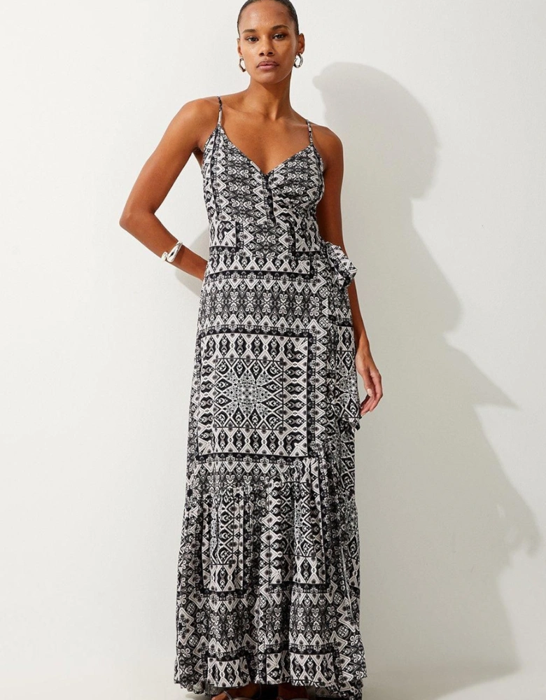 Tile Print Spun Viscose  Beach Dress