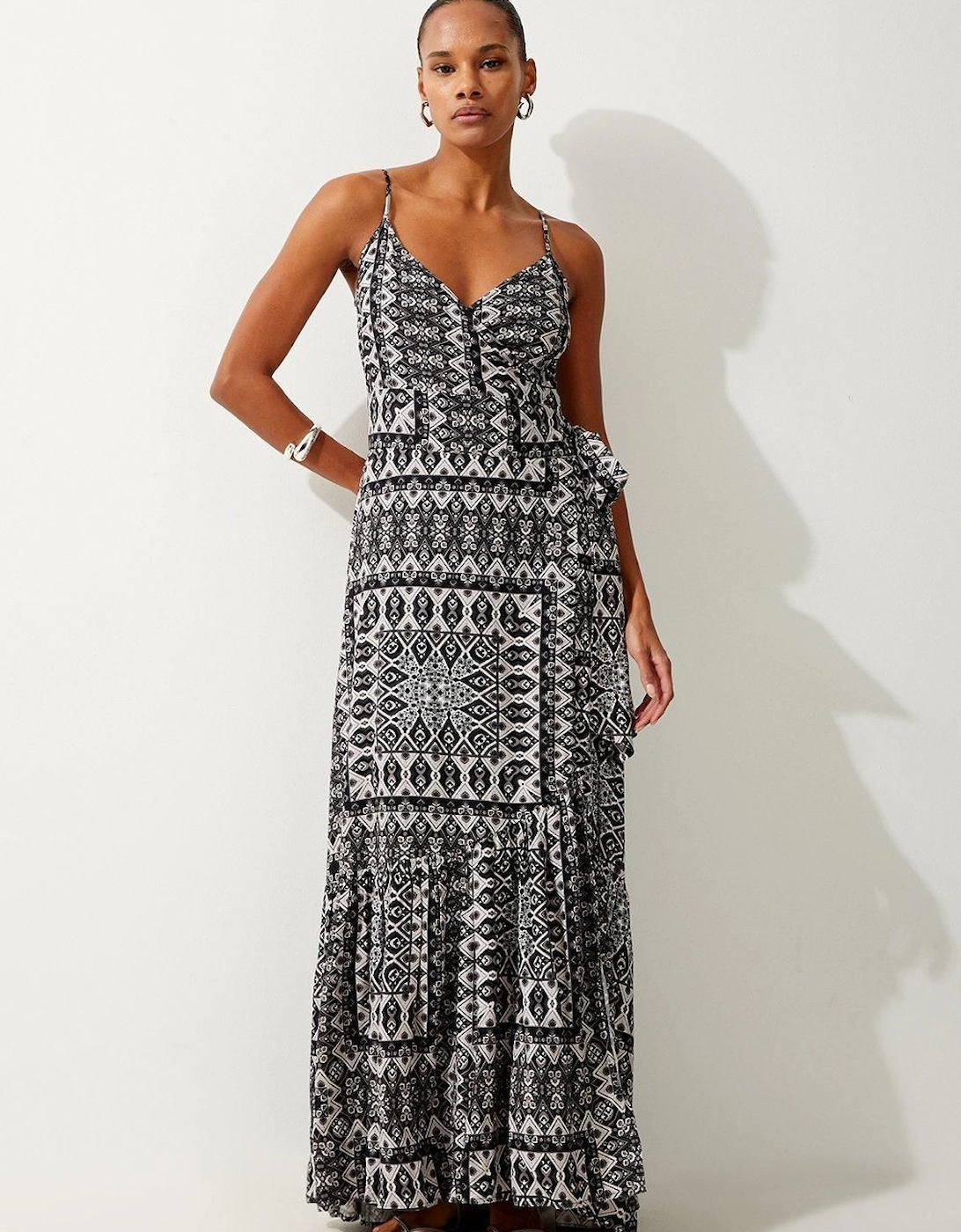 Tile Print Spun Viscose  Beach Dress, 2 of 1