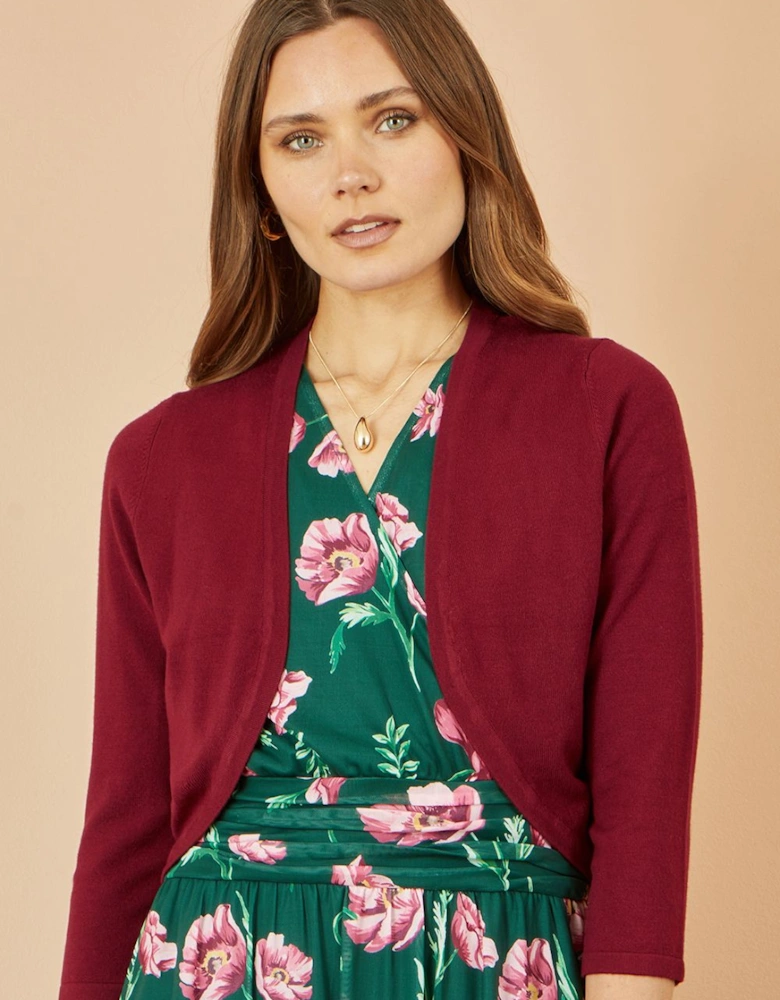 Burgundy Knitted Bolero