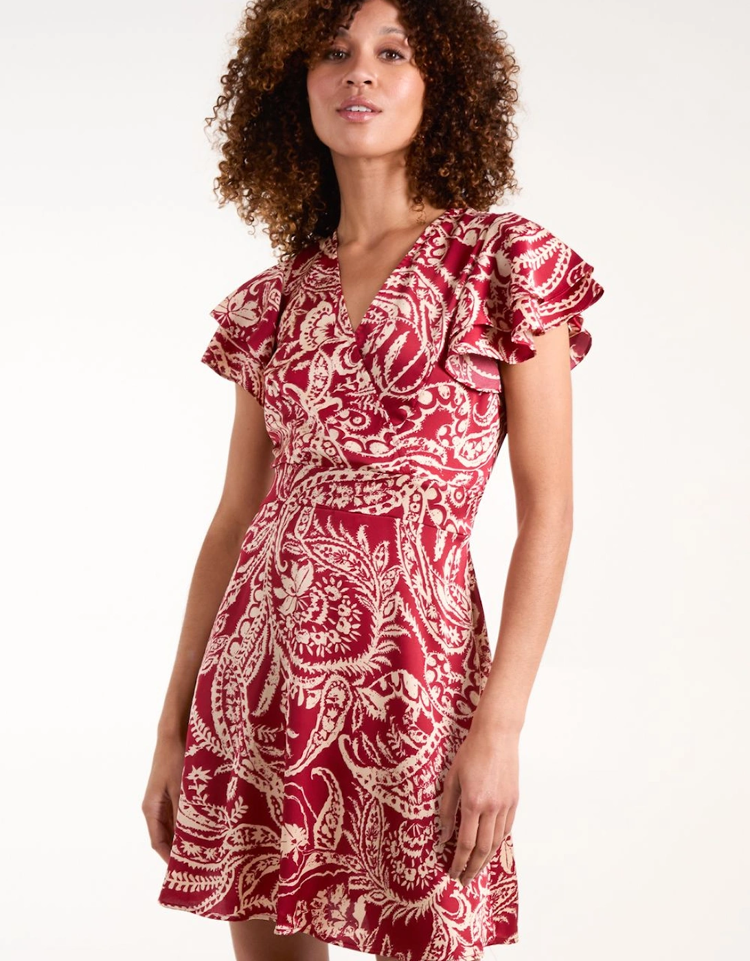 Wrap Ruffle Mini Dress, 2 of 1