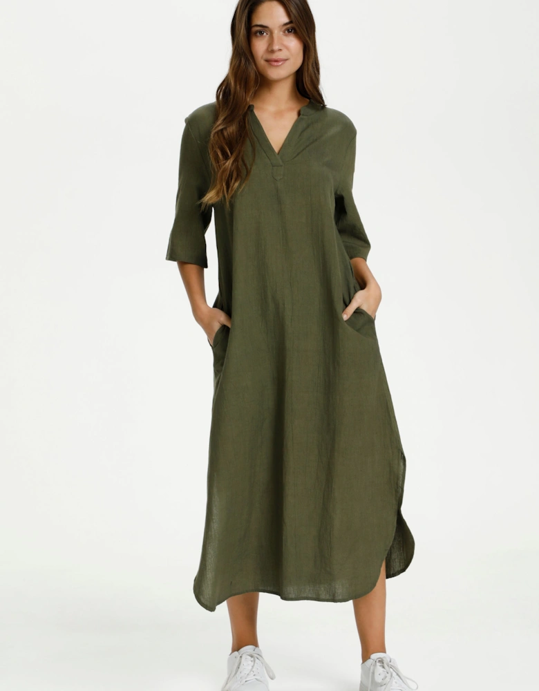 Kaisey Half Sleeve Midi Dress Plain