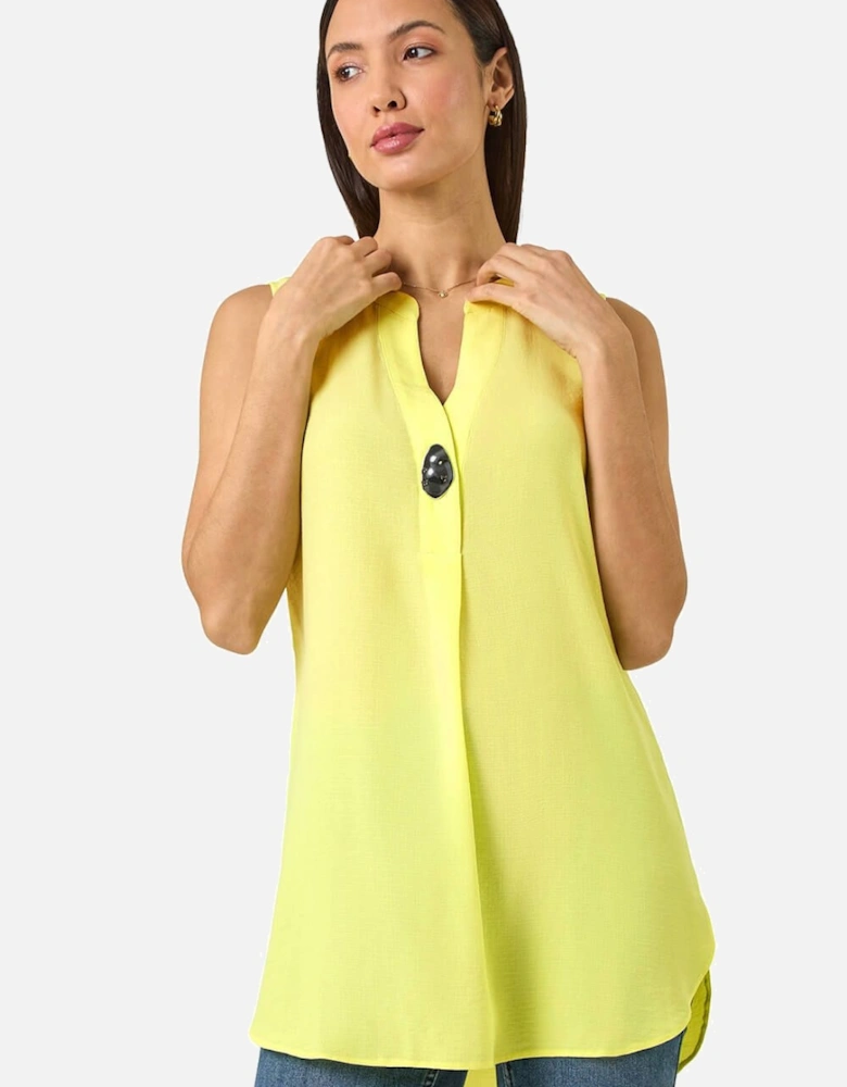 Longline Buttoned Vest Top