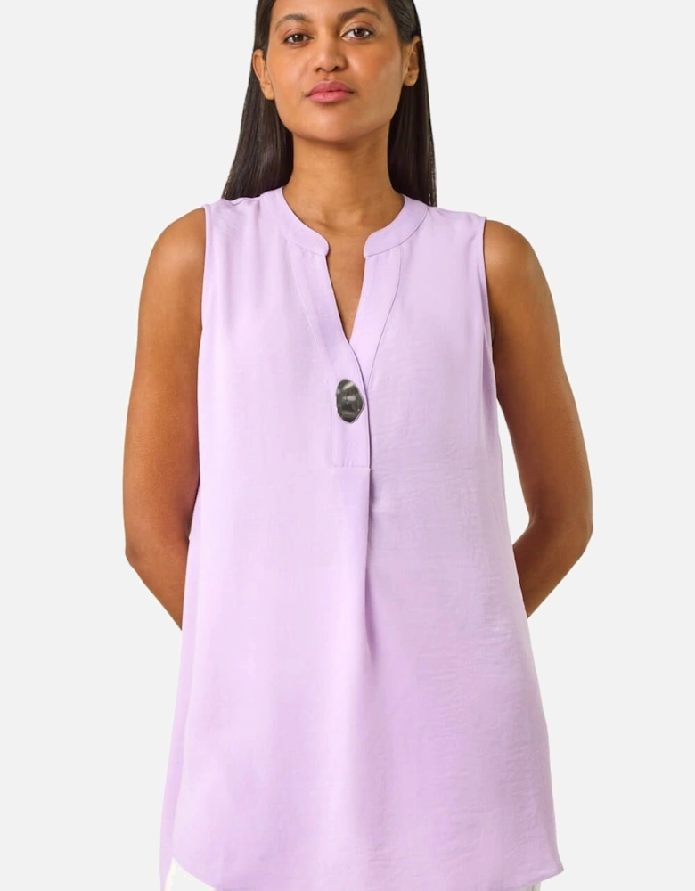 Longline Buttoned Vest Top