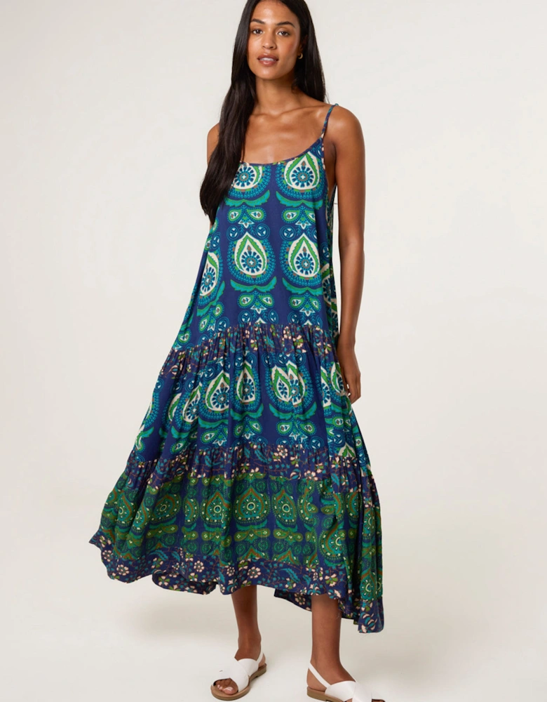 Teal Tiered Cami Dress