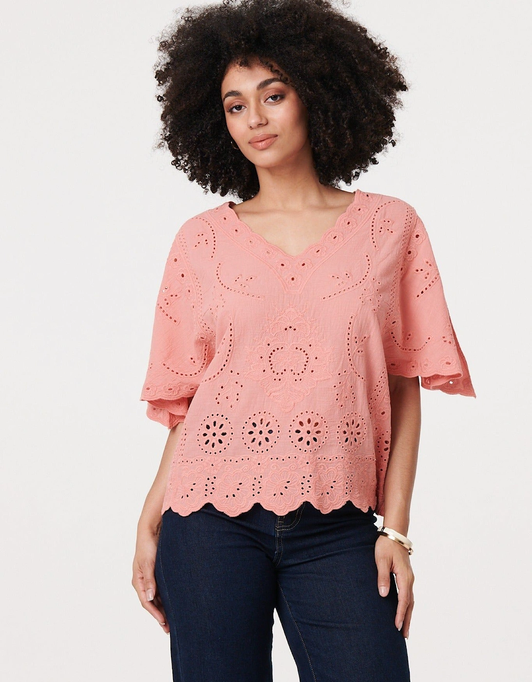 Broderie Anglaise Angel Sleeve Blouse, 2 of 1