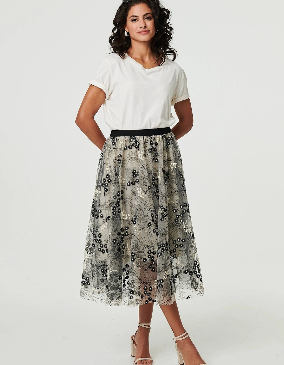 Printed A-Line Midi Skirt, 2 of 1