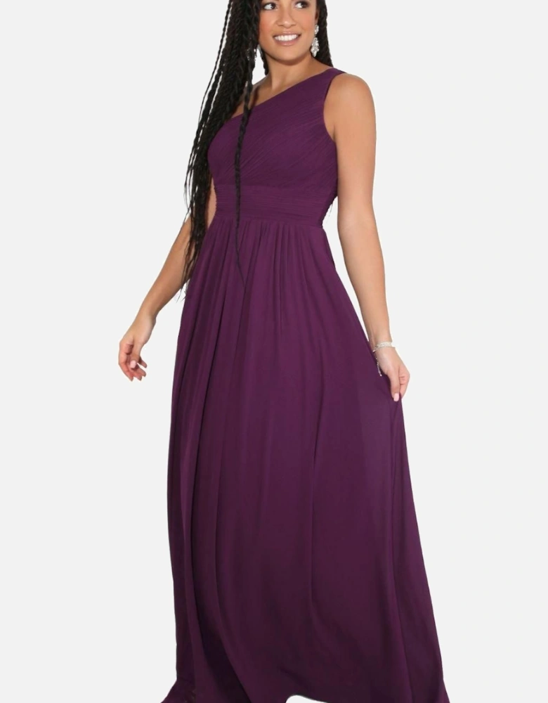 One Shoulder Evening Maxi Dress