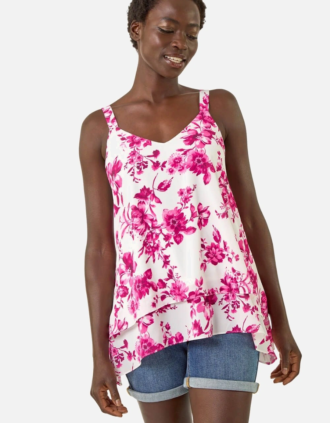 Floral Double Layered Cami Top, 2 of 1