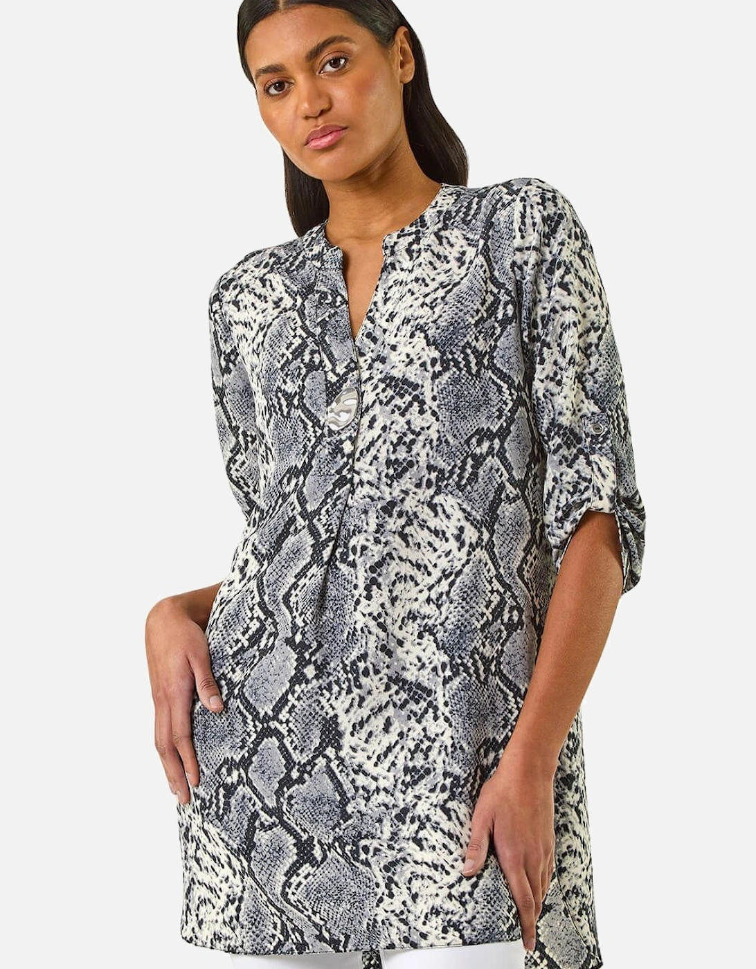 Snake Print V-Neck Top, 2 of 1