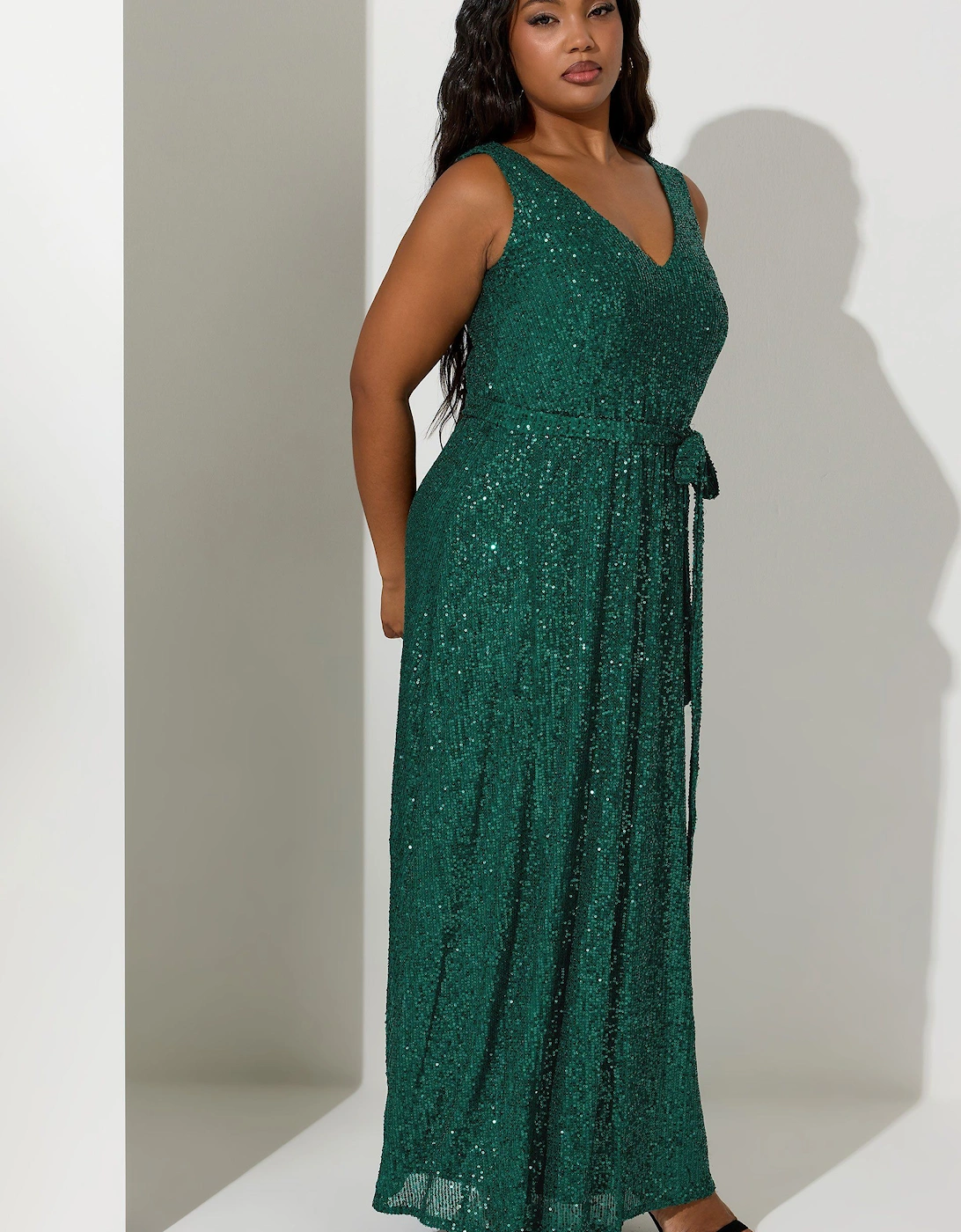 Sequin V-Neck Maxi Dress, 2 of 1