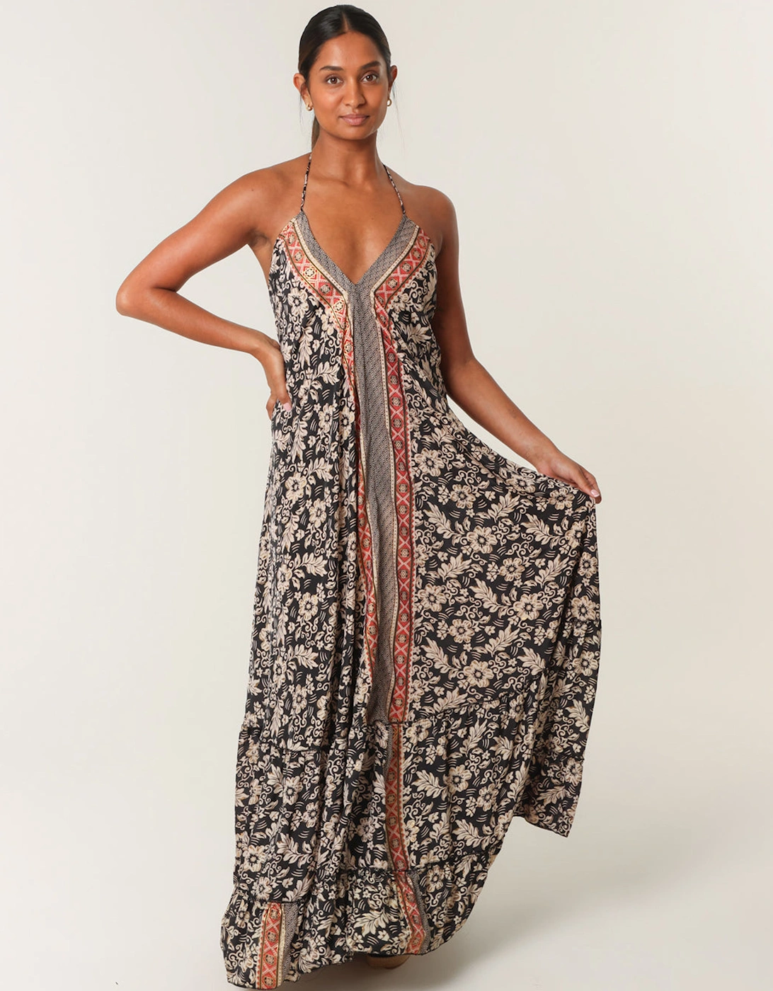 Multi Halter Neck Tiered Dress, 2 of 1