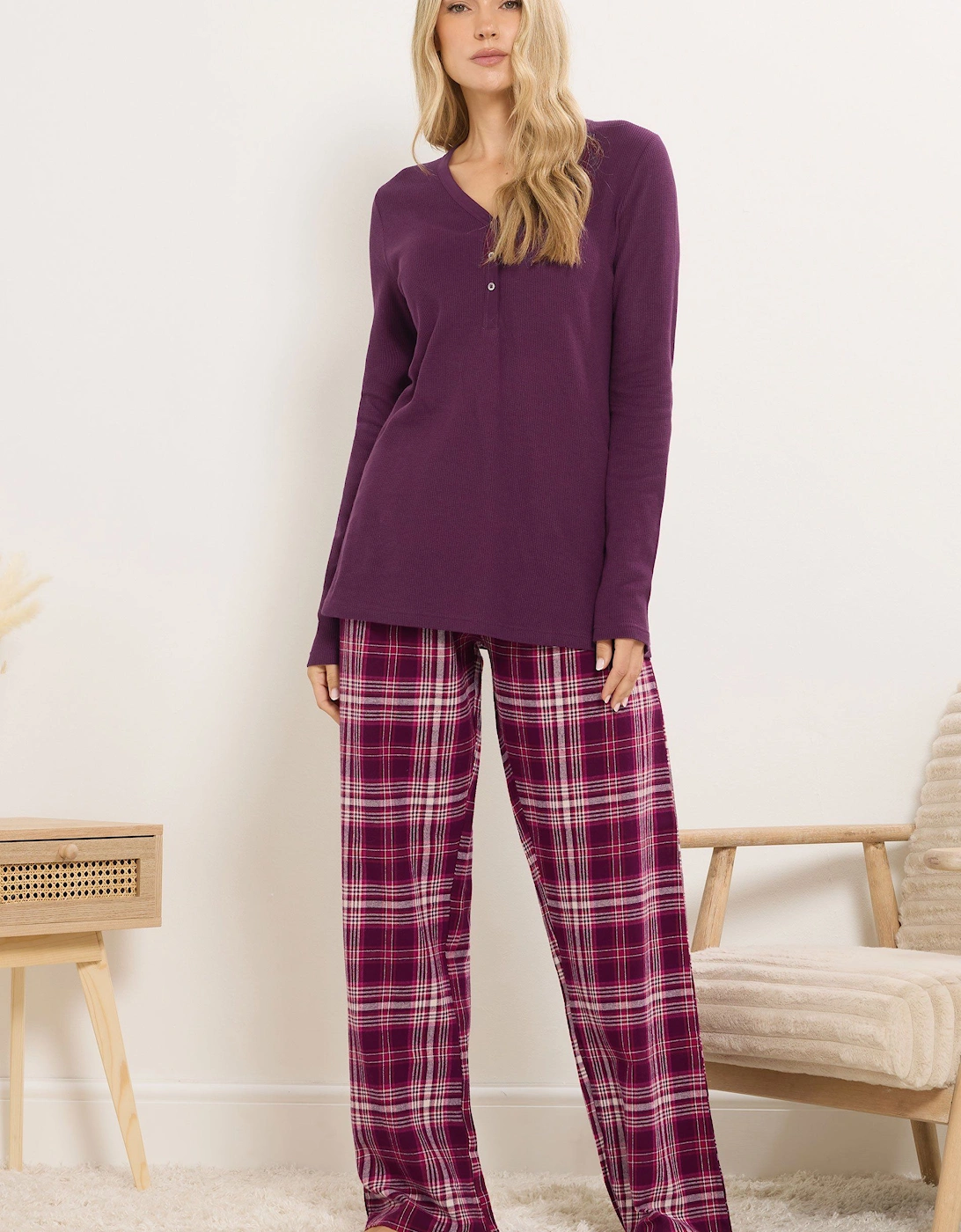 Tall Cotton Check Pyjama Bottoms, 2 of 1