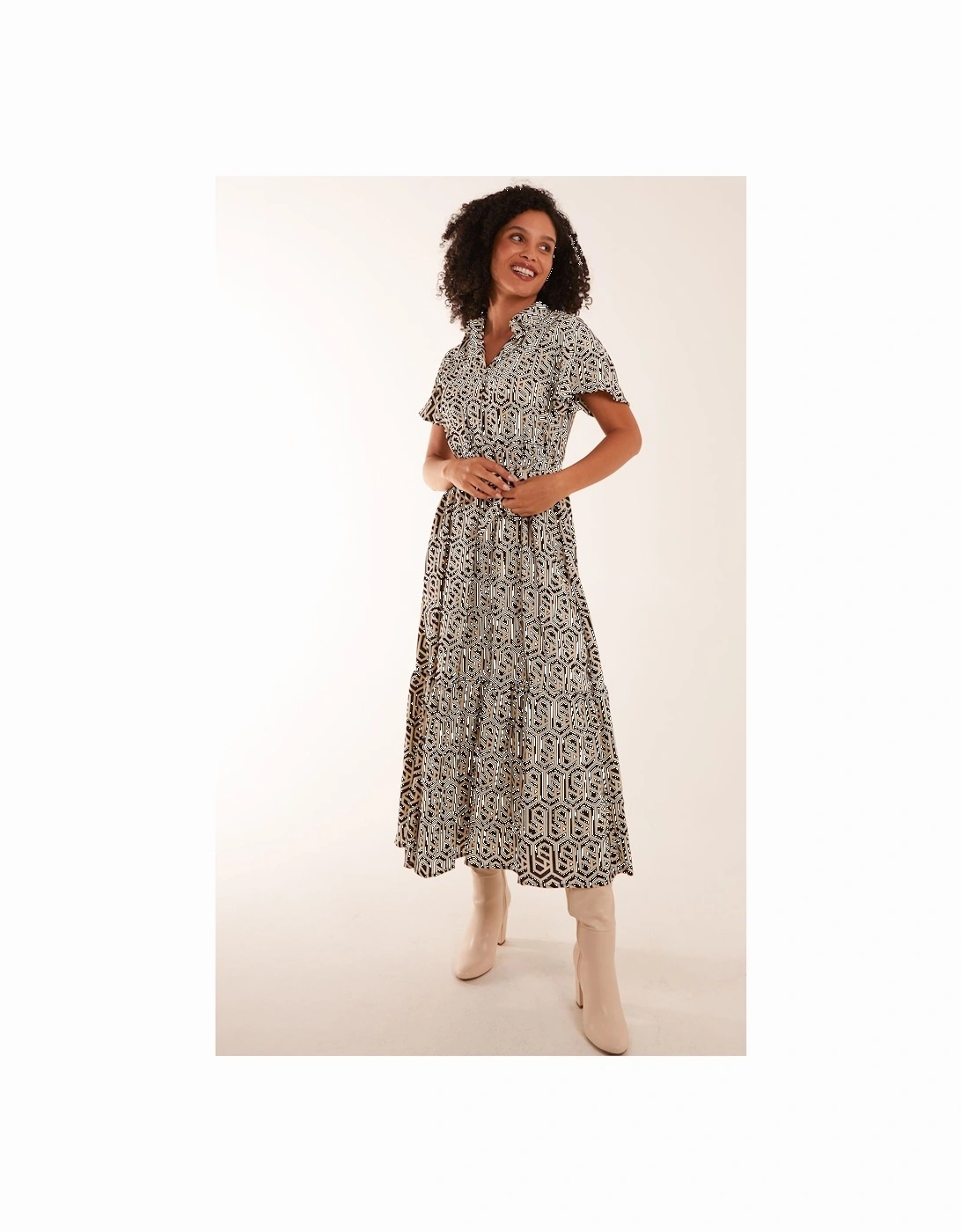 Geometric Tiered Maxi Dress, 2 of 1