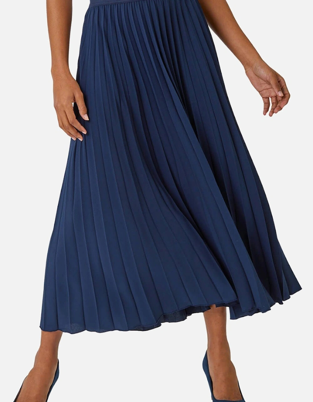 Pleated Elastic Waist Maxi Skirt, 2 of 1