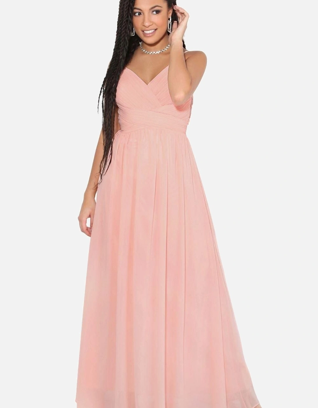 Crochet Back Strappy Chiffon Maxi Dress, 2 of 1
