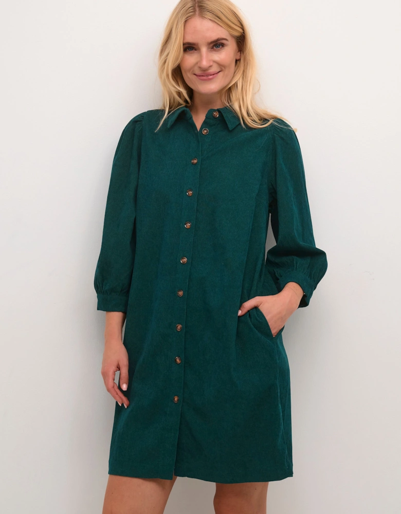 Eve Puff Sleeve Corduroy Dress