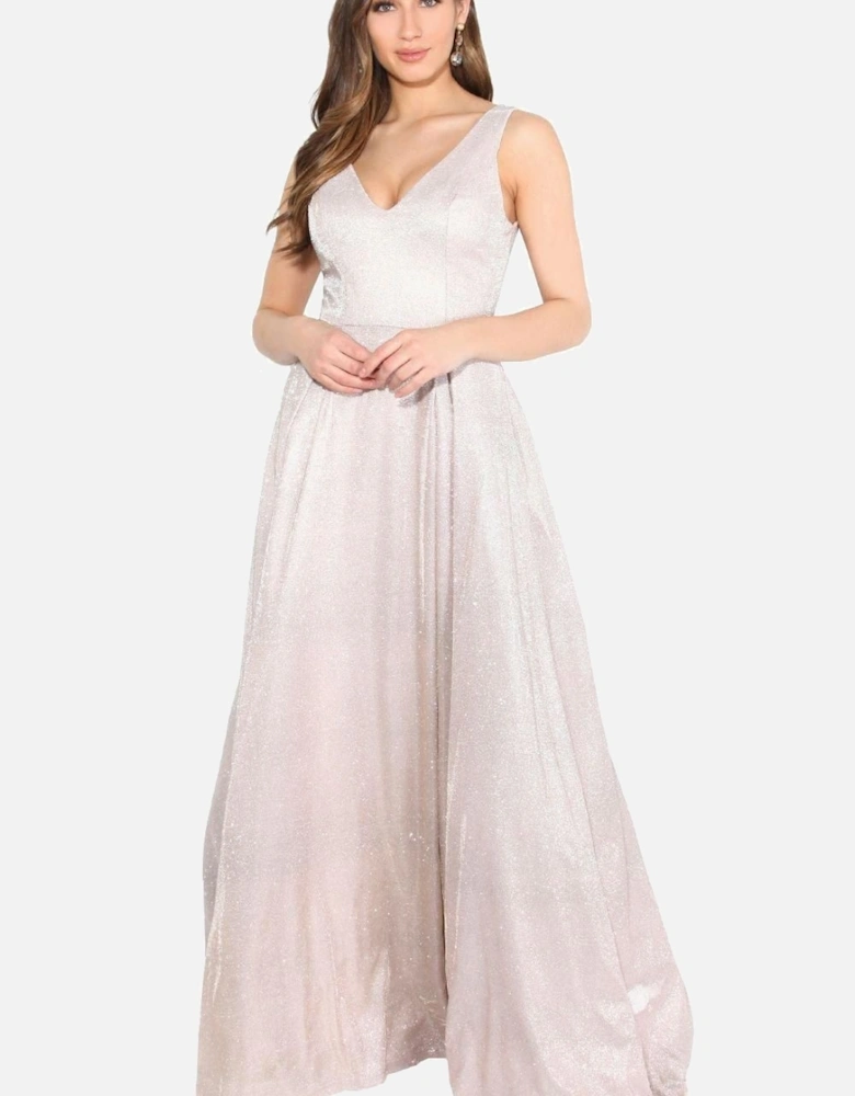 Glitter Effect Sleeveless Maxi Dress