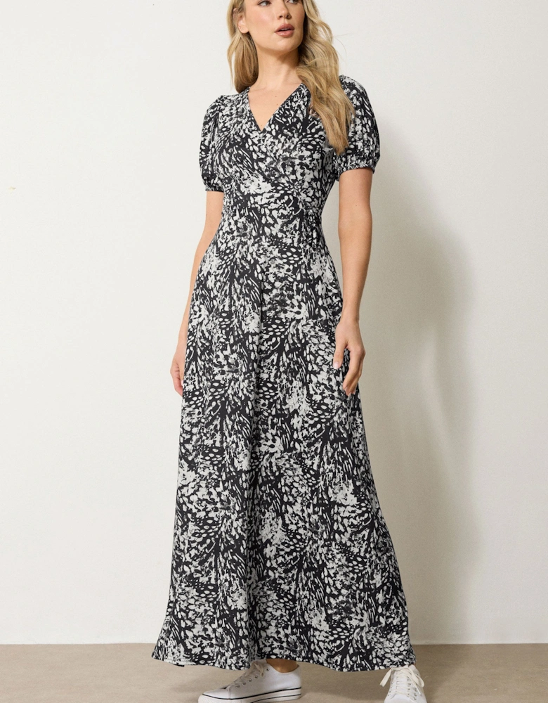 Tall Abstract Animal Wrap Maxi Dress