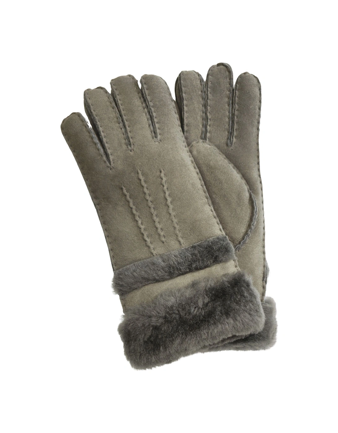 Genuine Sheepskin Suede Gloves with Roll Up/Down Cuff, 2 of 1