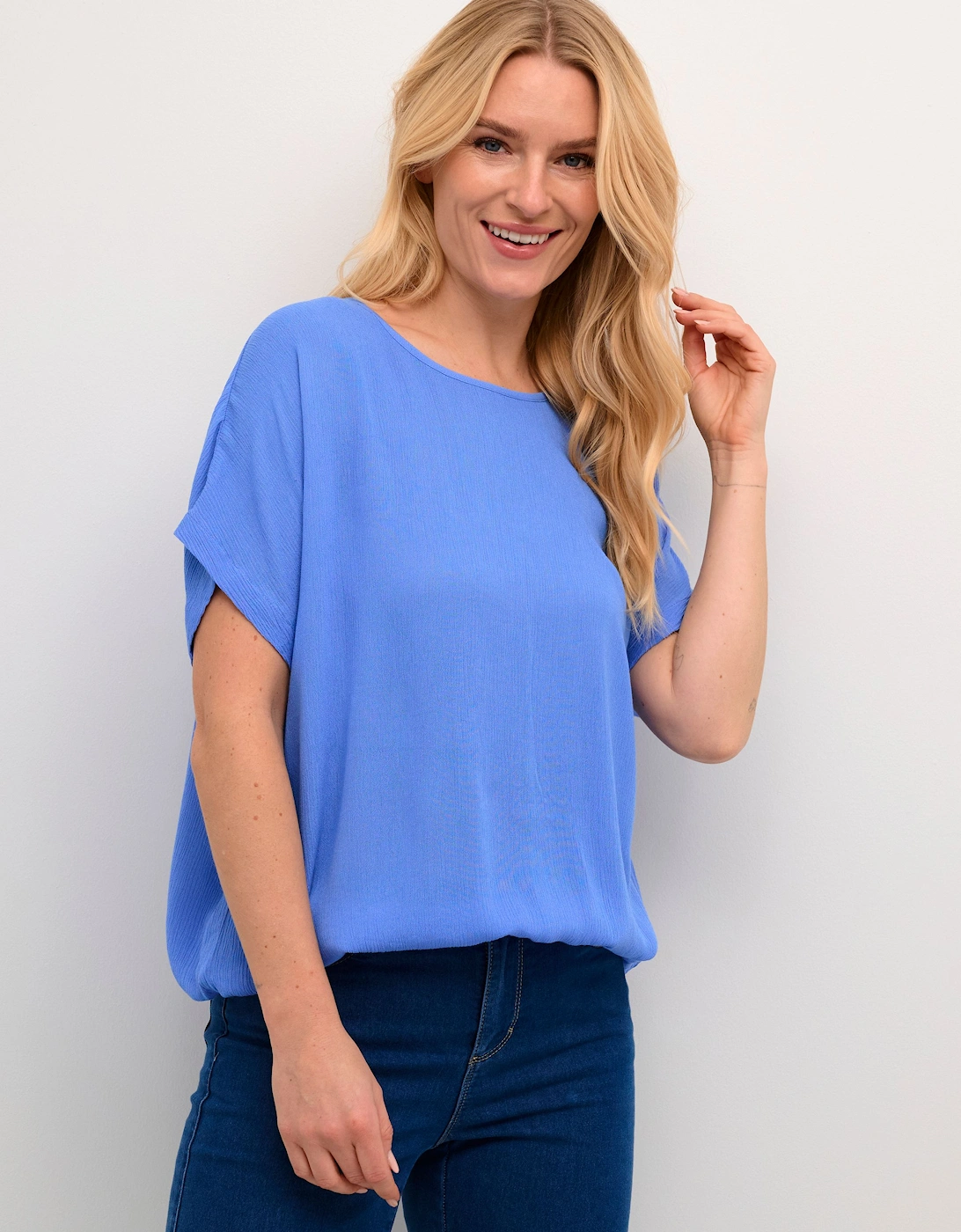 Amber Round Neck Short Sleeve Blouse, 2 of 1