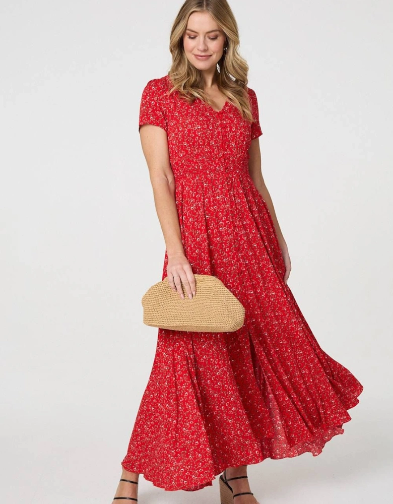Ditsy Floral A-Line Maxi Dress