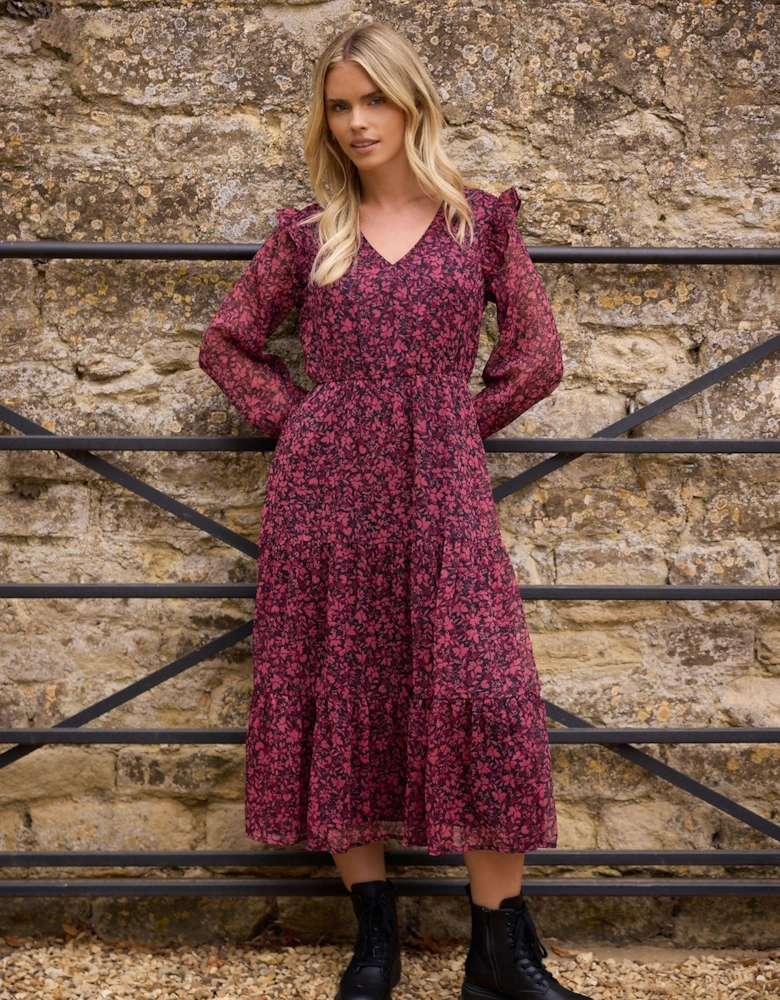 Petite Floral Chiffon Boho Dress